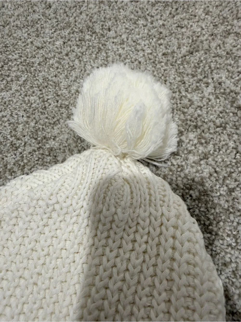 Love Your Melon Cream/White Pom-Pom Knit Beanie